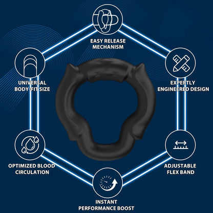 3-Piece Silicone HornLock Cock Ring Set