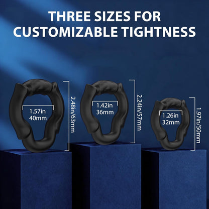 3-Piece Silicone HornLock Cock Ring Set